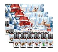 Christmas Essential Oils Set,Natural Diffuser Oils,Winter Ambience Enhancer,Fragrances Oil,6x10ml Holiday Fragrance Oil Gift for Diffuser, Soap Making,Candy Cane, Xmas Tree (3SET)