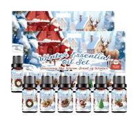 Christmas Essential Oils Set,Natural Diffuser Oils,Winter Ambience Enhancer,Fragrances Oil,6x10ml Holiday Fragrance Oil Gift for Diffuser, Soap Making,Candy Cane, Xmas Tree (2SET)