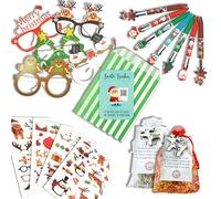 Christmas Eve Activity Pack - Reindeer Food, Santa Tracker, Pen, Tattoos, Glasses Xmas for Kids