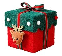 Christmas Eve Apples Gift Box, Creative Christmas Apples Gift Boxes Candy Box in Plush and Warm, Thick Velvet Gifts Boxes with Large Bow for Xmas Presents and Special Moments (Green & Red)