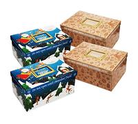 Christmas Eve Box Decorative Festive Gift Treat Box - Assortment Set of 4 - Flat Packed Assembly Required - 15.5cm (H) x 33.5cm (L) x 23cm (W)