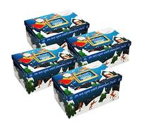 Christmas Eve Box Decorative Festive Gift Treat Box - Santa Blue Set of 4 - Flat Packed Assembly Required - 15.5cm (H) x 33.5cm (L) x 23cm (W)