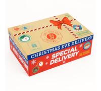 Christmas Eve Box for Kids - Large 32cm Special Delivery North Pole Mail Santa Gift Box with Lid - Reusable Cardboard Present Box for Xmas Eve Treats Pyjamas Chocolates Toys