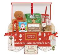 Christmas Eve Box - Personalised Festive Gift Set for Kids with Name Plate, Santa’s Magic Key, Reindeer Food, Nice List Certificate, Pocket Activity Book, Plush Toy, Milk Jar and More