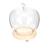 Christmas Eve Glowing Glass Dome Display Cover with Wooden Base