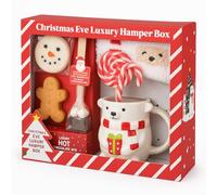 Christmas Eve Luxury Hamper Box - Hot Chocolate Gift Set with 3D Polar Bear Mug, Fluffy Socks, Gingerbread Biscuit, Snowman Marshmallow, Candy Canes, Chocolate Stirrer & Festive Lollipop