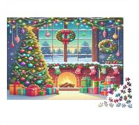 Christmas Eve Puzzle 1000 Pieces Recycled Paper for Adults Adult Jigsaws Fun Challenging Game Fun Home Activity Great Gift Idea for Men Women 52x38cm/1000pcs