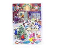 Christmas Eve Rabbit Family Advent Calendar Greetings Card | Christmas Advent Greetings Card with Envelope | Door Advent Calendar - A5