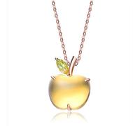Christmas Eve Small Apple Crystal Necklace Female Plated 18K Jewelry Christmas Ornaments