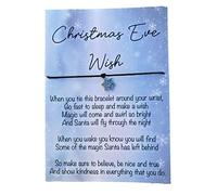 Christmas Eve Wish Bracelet Stocking Filler Xmas Eve Box Gift Magical Boy Girl 2022, Clear, Silver