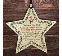 Christmas Eve Wish Wood Star Christmas Eve Box Stocking Filler Gift Tree Decoration