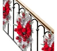 Christmas Exchange Cordless Prelite Christmas Clutches for Stairway Swag LED Artificial Rails Swag Wreaths - Artificial Christmas Wreaths Stair Decoration for Front Door Wall Window Staircase