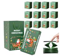 Christmas Exploding Box, Foldable Christmas Money Bounce Box, Hidden Money Boxs, Bouncing Holder Case, Reusable Festive Case for Jewelry Cash Holiday Events Gatherings Souvenirs Wedding (Green, 12pcs)