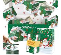 Christmas Exploding Money Gift Boxes for Cash, 12 Pack Pop Up Surprise Money Box with Confetti, Merry Christmas Explosion Gift Box for Cash Giving, Fun Ideas for Kids Adults