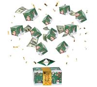 Christmas Explosion Box for Money, 10pcs Folding Bouncing Red Envelope Boxes for Birthday Anniversary Valentine Proposal (Green)