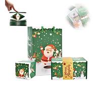 Christmas Explosion Gift Box, 2025 Upgraded Folding Bouncing Pop-Up Gift Boxes, Christmas Surprise Festival Cash Money Photo Folding Gift Box Album Decoration (Green, 20 Bounces Boxes)