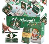 Christmas Explosion Gift Box, Money Surprise Gift Box, Merry Christmas Explosion Surprise For Money, Diy Photo Folding Gift Boxs Album (green,18pc)