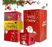 Christmas Explosive Box - Paper Christmas Money Box 2.95 x 2.95 x 2.95 Inches | Card With A With Decorations For Christmas Memories | Surprise - Craft For