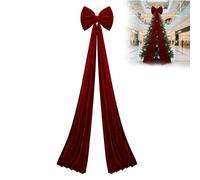 Christmas Extra Large Velvet Bows,79*16in Christmas Tree Topper,Xmas Door Wreath Bow with Long Streamers Triple Layer Decor for Home Xmas Wreath Wall Birthday Wedding Engagement Party Decor (burgundy)
