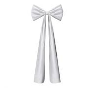 Christmas Extra Large Velvet Bows, Christmas Tree Topper, Xmas Door Wreath Bow with Long Streamers Decor for Home Xmas Wreath Wall Birthday Wedding Engagement Party Decor (White)
