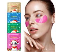 Christmas Eye Mask, 12 Pairs, 4 Types, Eye Pads, Collagen Eye Pads Against Wrinkles, for Swollen Eyes, Dark Circles, Eye Bags, Puffiness (12)