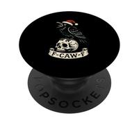 Christmas F Caw F Crow Women F-Caw-F Black Bird Santa Hat PopSockets Adhesive PopGrip