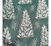 Christmas Fabric - 100% Cotton Printed Fabric - Festive Holiday Xmas Tree Material - 44” Wide - Ideal for Quilting, Crafts & Sewing Projects (Snowy Trees on Green, Half Metre)