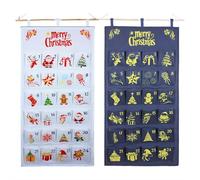 Christmas Fabric Advent Calendar, 2025 Christmas Countdown Calendar Bag, Reusable Advent Calendars with 24 Pockets, DIY Fillable Empty Advents Calendars Home Holiday Decorations (Mix color 2pcs)