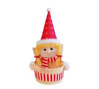 Christmas Fabric Elves Doll Candy Basket Ornament Decors Storage Fruit Organizers For Home Holiday Festives Atmospheres Christmas Party Tabletop Decors