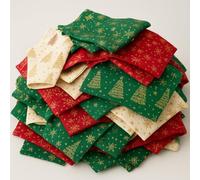 Christmas Fabric Remnants Off Cuts Scrap Bags 100% Cotton for Crafts Random Size/Colour/Print (100 gram)
