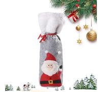 Christmas Fabric Wine Bags - Cute Drawstring Holiday Decoration | Wine Bottle Cover for Christmas,for Birthday Travel Party New Year Family Gathering
