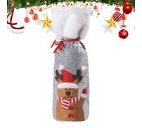 Christmas Fabric Wine Bottle Covers | Cute Drawstring Holiday Decoration,Wine Bottle Covers Clothes - for Wedding Birthday Travel Party New Year