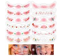 Christmas Face Freckles | Temporary Reindeer Photo Props - Christmas Glitter Face Patches | for Cheeks Travel Daily Photoshoot Events Party Stage Performance Festival Holiday Home