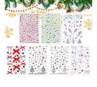 Christmas Face Gem Stickers - 7 Sheet Face Jewels | Self-Adhesive Gems Stickers | Face Gem Stick for Carnival Festival Makeup | Face Eye Rhinestones Makeup Stickers