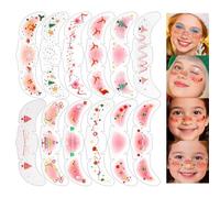 Christmas Face Stickers - 12 Sheets Snowflake Stars Reindeer Makeup Stickers, Holiday Glitter Makeup Kit, Holiday Patch Face Display, for Cheeks Daily & Photoshoot, Christmas Accessory, 5.91 Inch