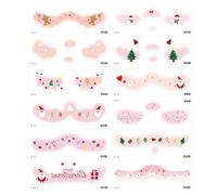 Christmas Faces Stickers for Women,Christmas Sticky Faces 12Pcs Christmas Face Stickers for Cute Women - Art Accessories Accessories for Holiday , Heart of am
