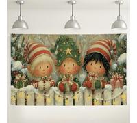 Christmas Faerie Wall Backdrop, Cute Holiday Decorations for Kids Parties, Winter Wonderland Photo Background for Christmas Celebrations 71x43 Inch