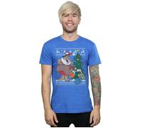 Christmas Fair Isle T-Shirt The Flintstones Blue L