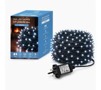 Shatchi 500 LEDs Fairy String Lights - Cool White, Green Cable, 8 Modes, Mains-powered, Memory/Timer