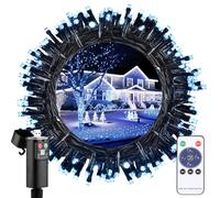 Christmas Fairy Lights Battery Operated - 15M 150LED USB Rechargeable Cool White Xmas Tree String Lights with Remote Waterproof Outdoor Indoor Outside Garden Yard Party Halloween Wedding Decoration