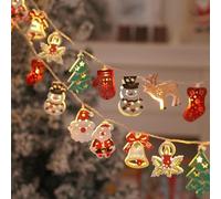 Christmas Fairy String Lights,1.5m 10 LED Santa Claus,Snowman, Snowflake String Lights Decorations,Hanging Xmas Garland Wreath Battery Powered for Indoor Outdoor Xmas Festive Holiday Decorations