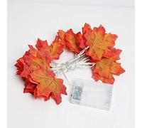 Christmas Fairy String Lights Maple Leaf Shaped Decorative Hanging Warm White Copper Wire Waterproof Garden Patio Landscape Backyard Lighting for Wedding Party Outdoor Halloween