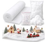 Christmas Fake Snow Set, 240x90cm Blanket + Fake Snow + Twinkle Glitter | Faux Snow Set, Artificial Snow for Crafts for Christmas Decorations, Winter Wonderland & Christmas Village Scene Decor