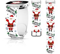 Christmas Fall Watch Band Compatible with Fitbit Versa 4 /Versa 3 /Sense 2 /Sense, Silicone Xmas Snowman Santa Holiday Theme Replacement Smartwatch Wristband strap for Women Men Girl