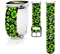 Christmas Fall Watch Band Compatible with Fitbit Versa 4 /Versa 3 /Sense 2 /Sense , Silicone Xmas Snowman Santa Holiday Theme Replacement Smartwatch Wristband strap for Women Men Girl (ST Patrick‘s