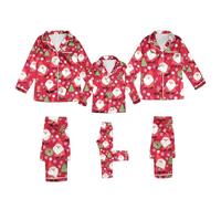 Christmas Family Matching Silk Outfits for Mom Dad Baby, Holiday Photoshoot Ensemble(Red-Kids, 13 Years)