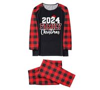 Christmas Family Pyjama Set Mum Child with Festive Print Cosy Pyjamas Combination for Hours Together, White, S