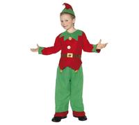 Smiffys Elf Costume, Red & Green, L - Age 10-12 years