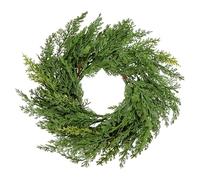 Christmas Faux Cedar Wreath, Realistic Artificial Cypress Wreaths for Front Door Wall Window Table Festive Winter Holiday Outdoor Indoor Home Decor (OD:30cm)