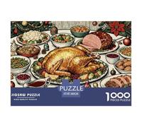 Christmas Feast Jigsaw Puzzle Waterproof 1000 Piece Puzzles for Adults Fun Challenging Games
